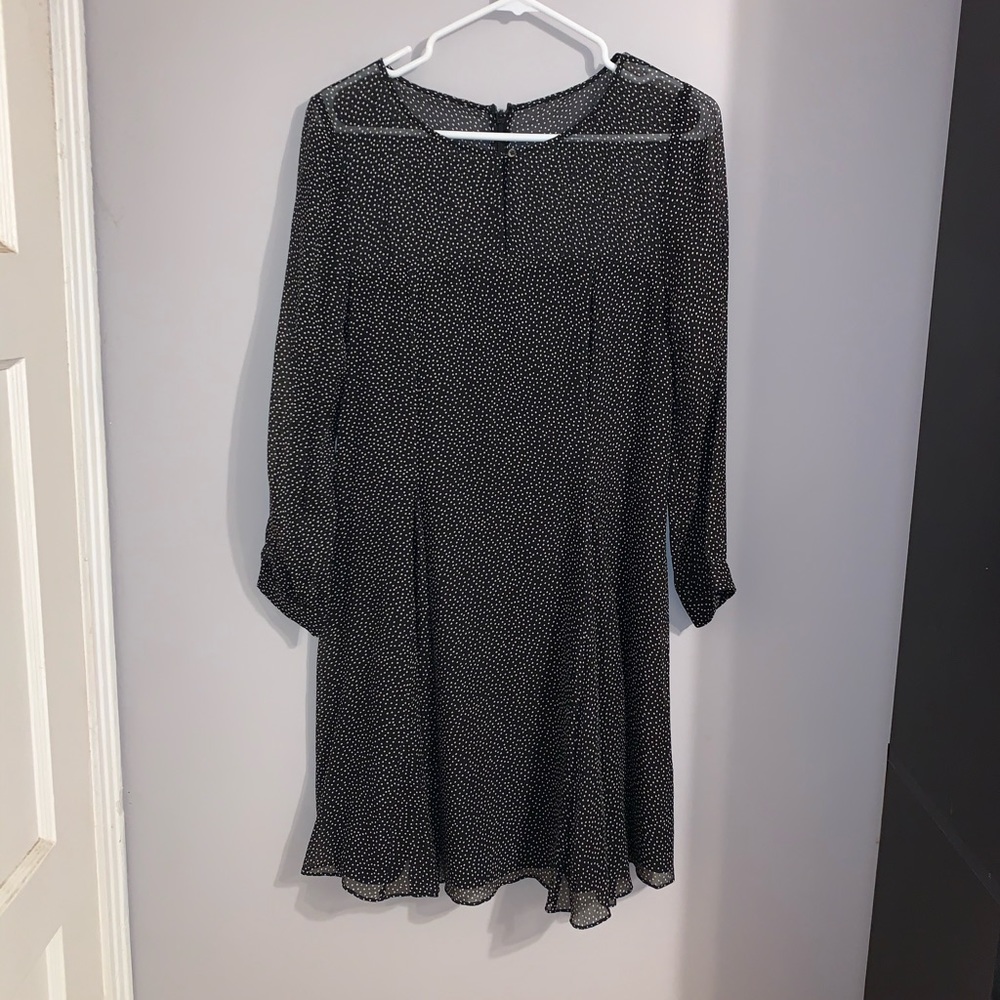 J.Crew black polka dot dress